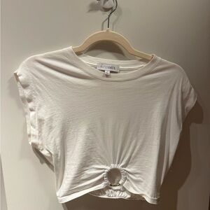 INTERMIX Cream Ring Detail Crop Top